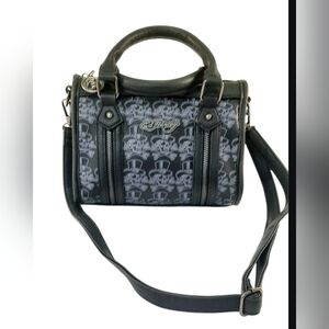 Ed Hardy Mini Crossbody Bag Black Skull Bones Top Hat